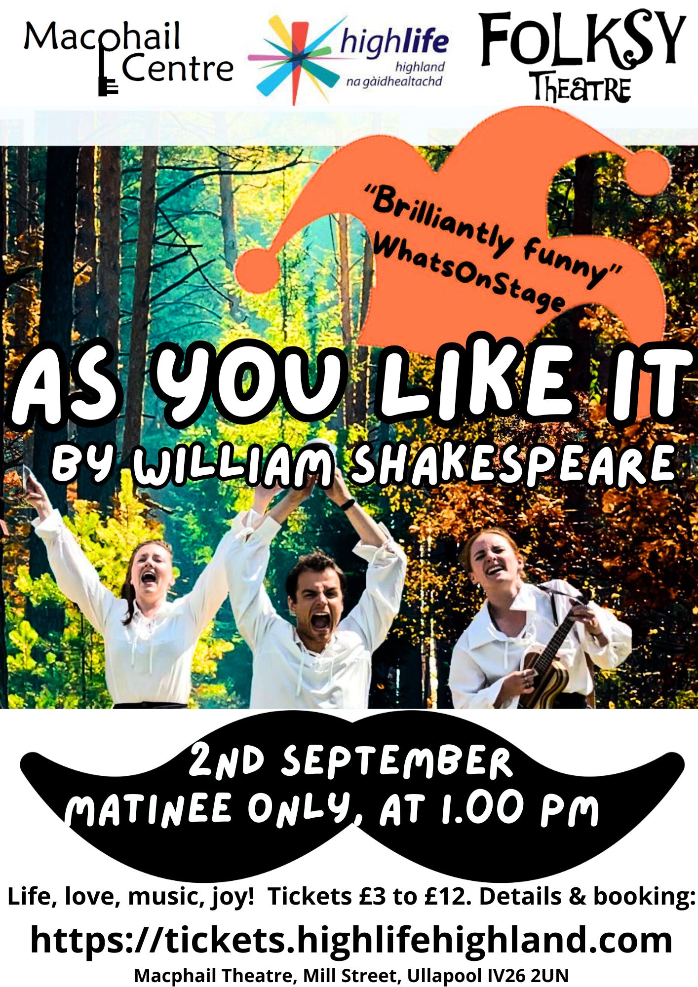 As You Like It updated advert